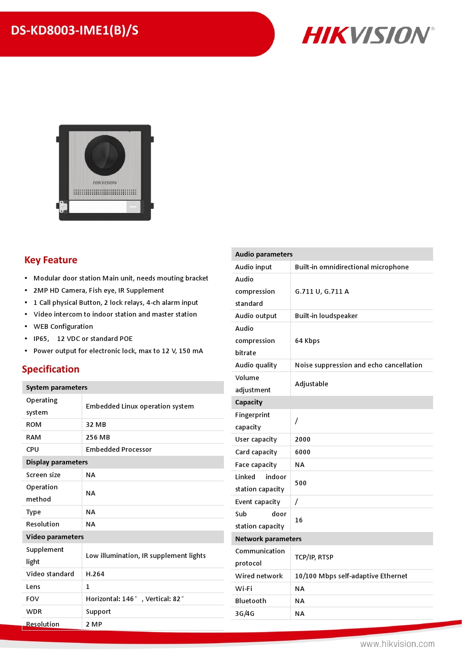 Hikvision DS-KD8003-IME1/S (B) - HIKVISION